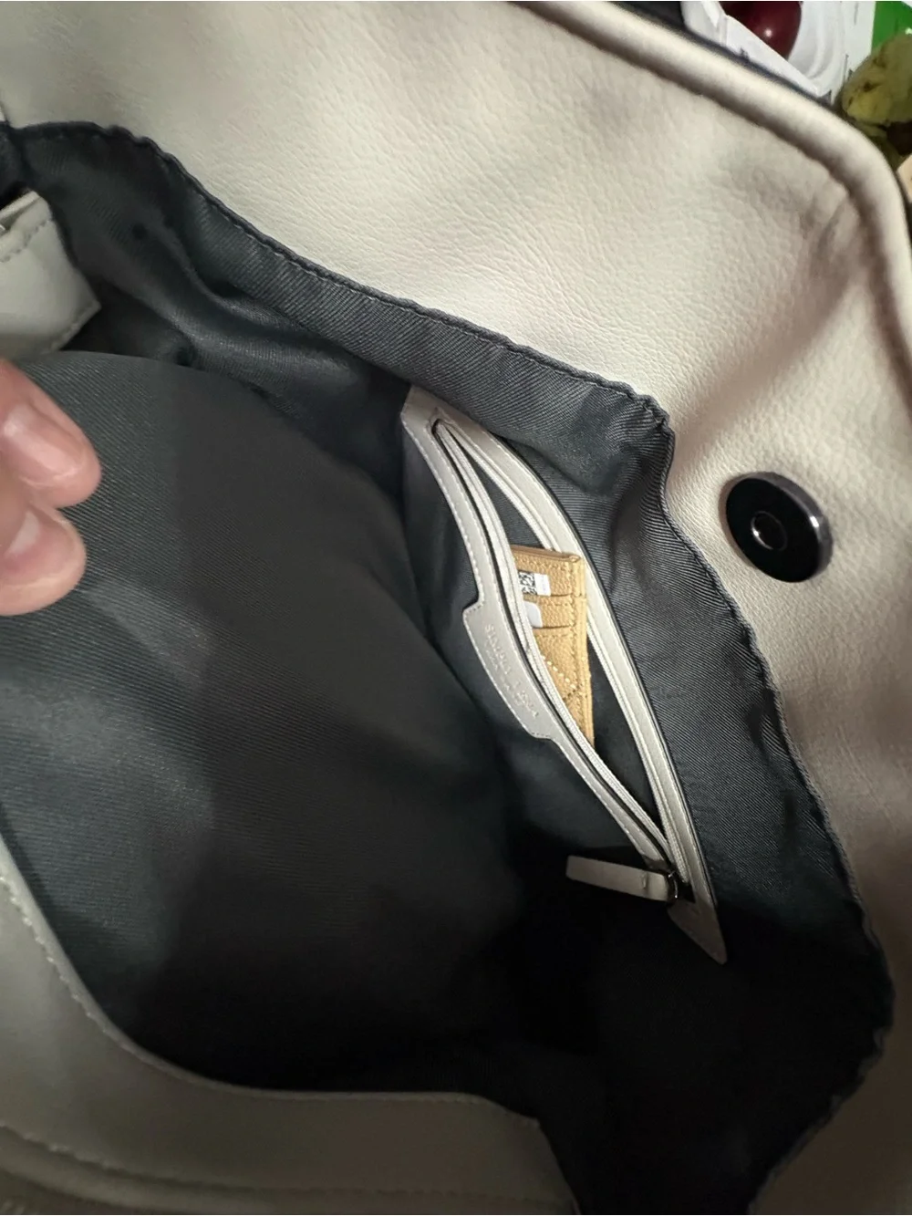 Simply Vera Soft Cream Leather Tote Bag